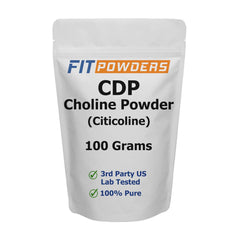FitPowders Citicoline powder bottle shows pure, additive-free formula for cognitive support.