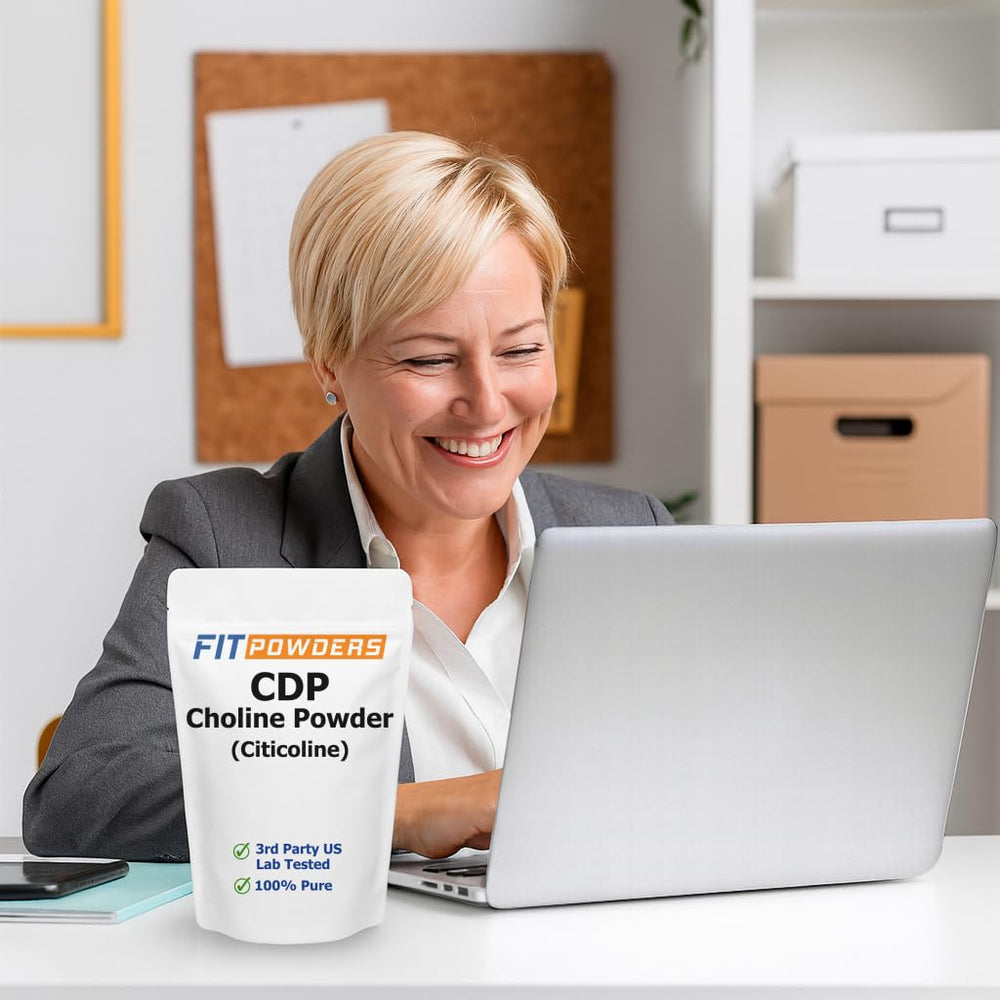 FitPowders Citicoline powder pour for smooth mixing into drinks
