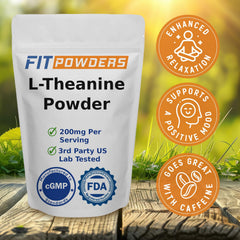 FitPowders L-Theanine powder scoop inside for accurate 200mg servings