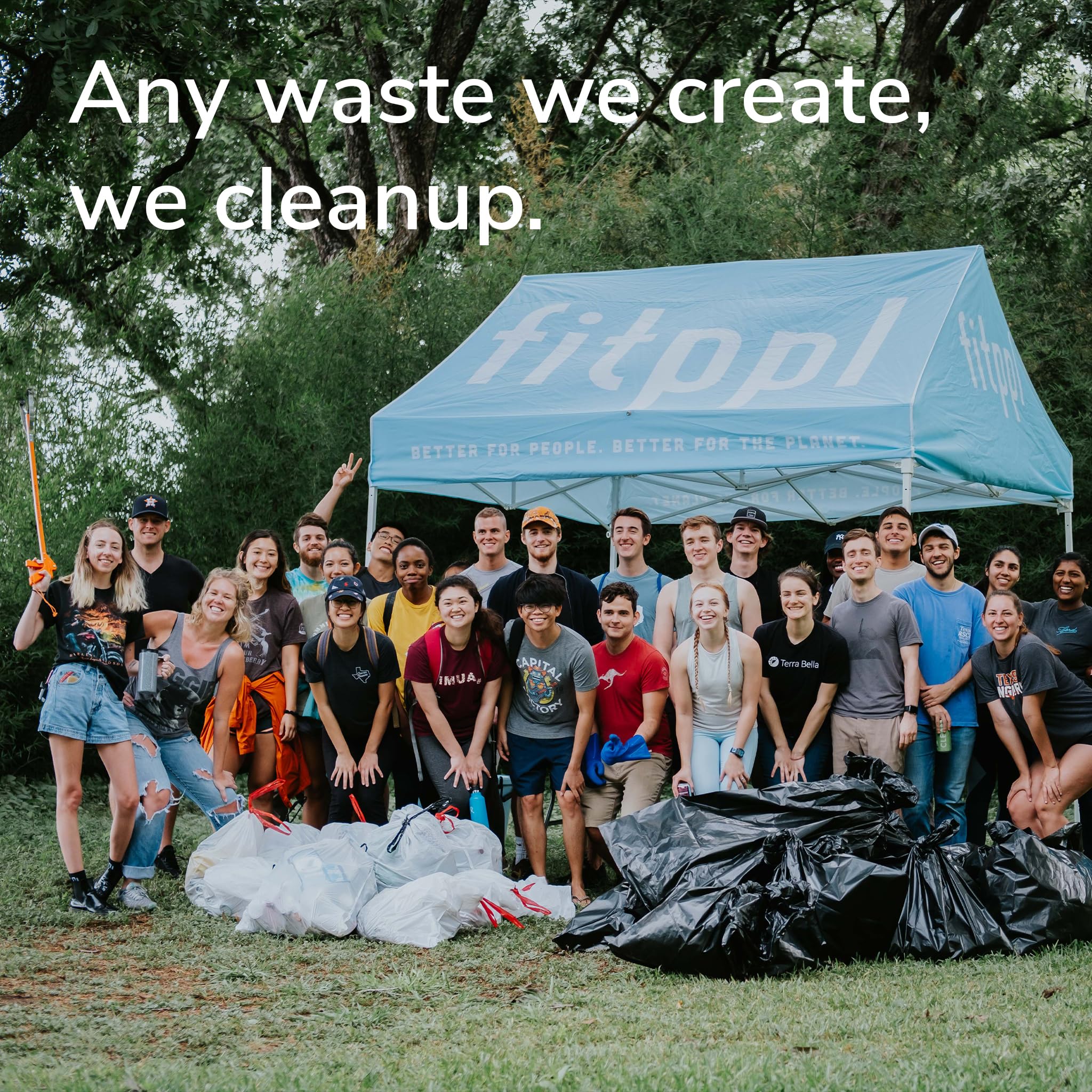fitppl eco-friendly packaging indicating plastic cleanup support