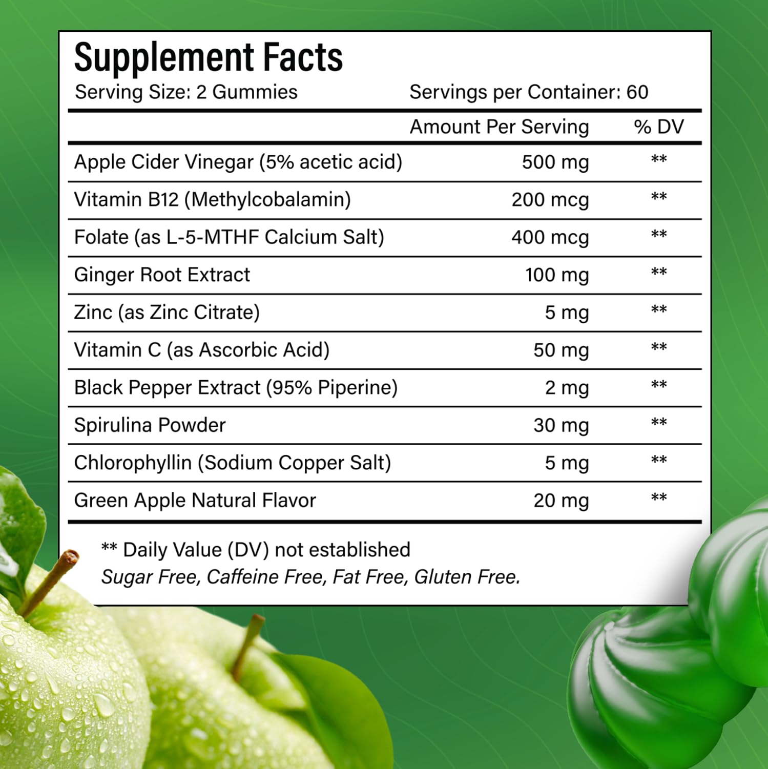 FitVitality 120 ACV Gummies bottle label highlights vegan and gluten-free credentials.