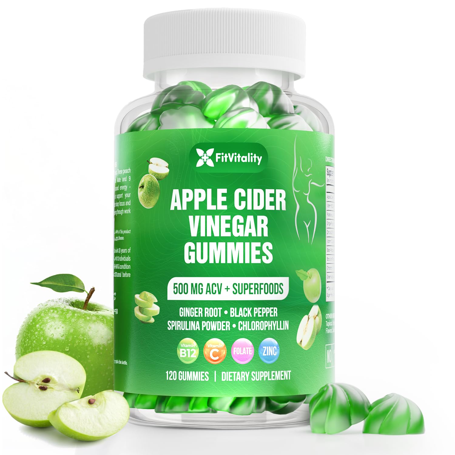 FitVitality 120 ACV Gummies dispensing shot demonstrates easy serving.