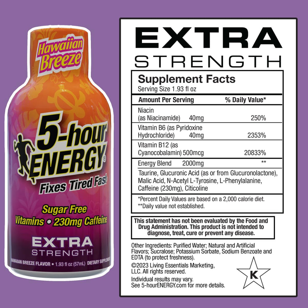 Close-up of Hawaiian Breeze pour showing fast caffeine kick.