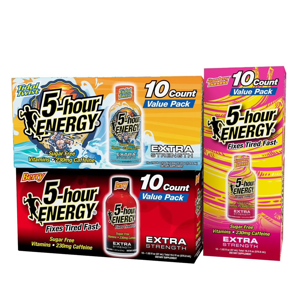 5-hour ENERGY extra-strength shot berry front view for quick morning alertness
