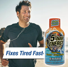 5-hour ENERGY strawberry banana bottle highlights flavor and portability