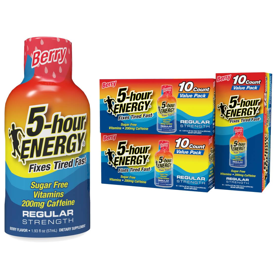 5-hour ENERGY Berry bottle for quick, sugar-free alertness during busy mornings.
