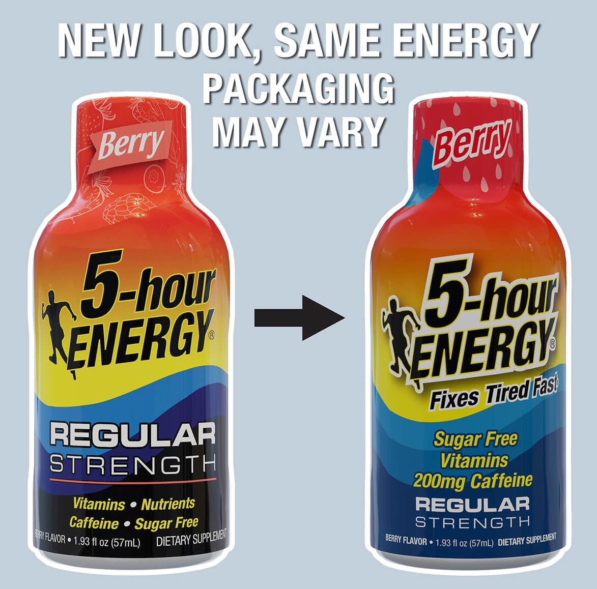 Clear Berry label showing zero sugar and zero calories for mindful energy.