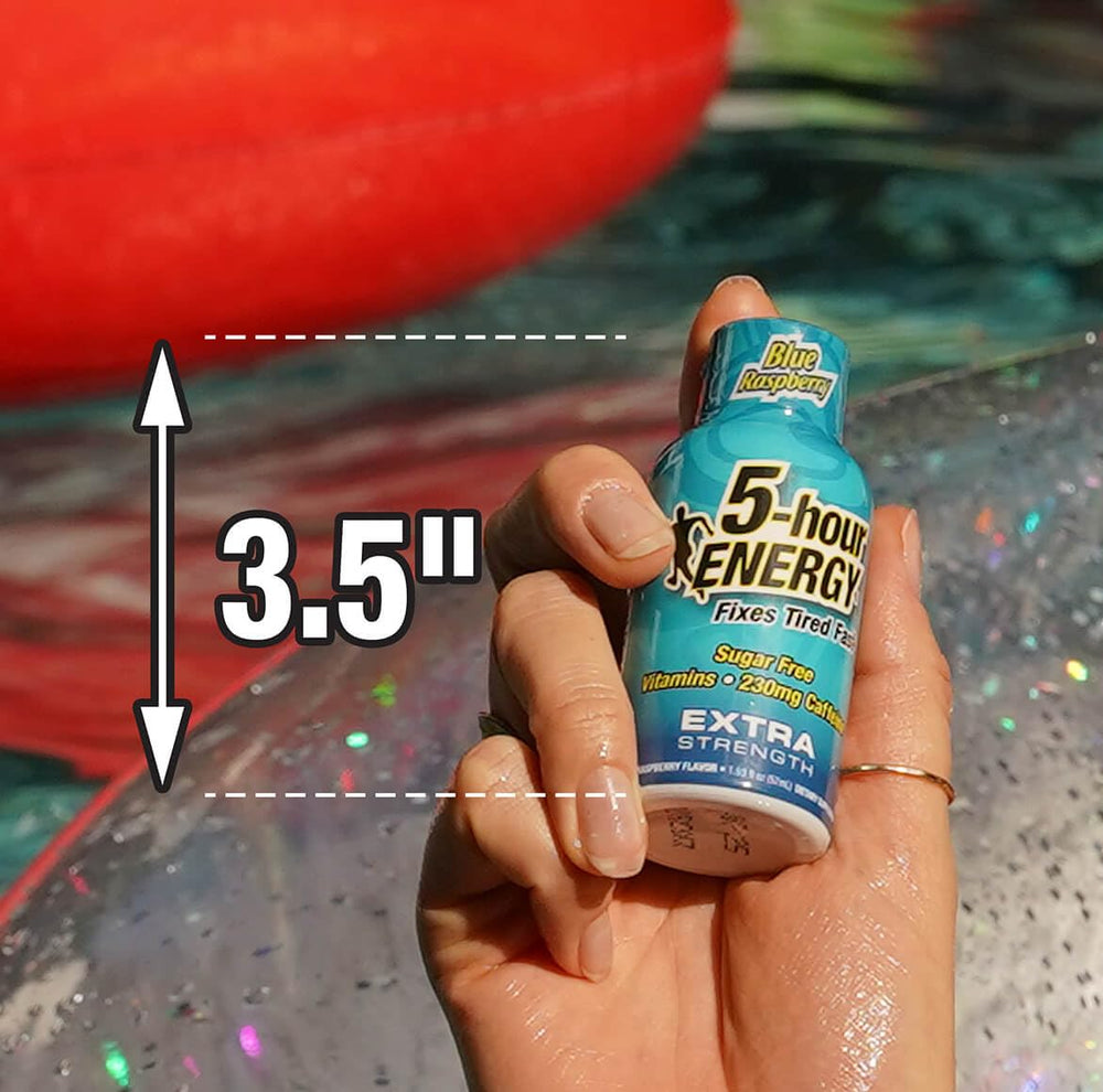 Five-hour ENERGY shot packaging display on a store shelf