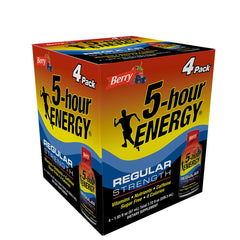 Five-hour ENERGY Berry shot provides quick focus with refreshing berry flavor.