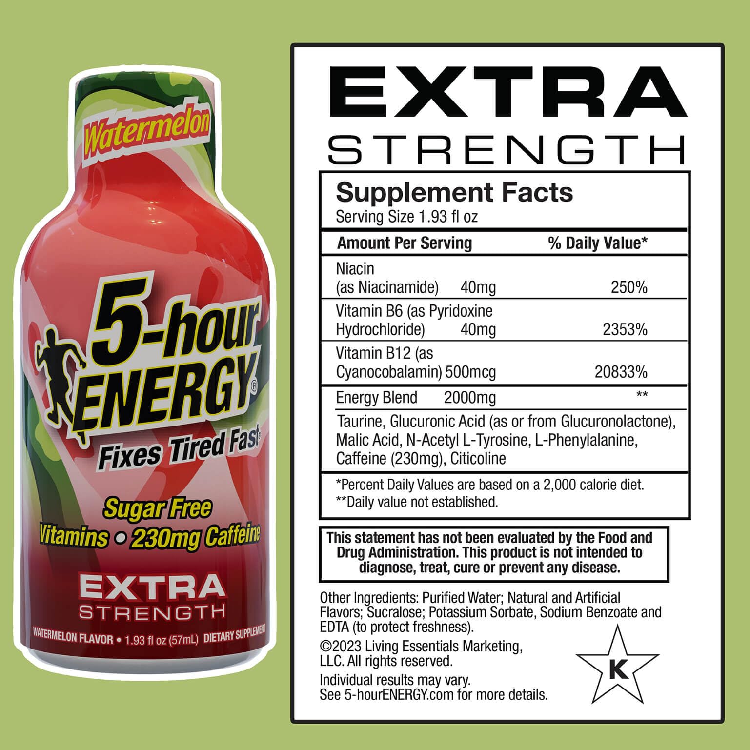 5-hour ENERGY watermelon shot pour action shows smooth, fast energy delivery