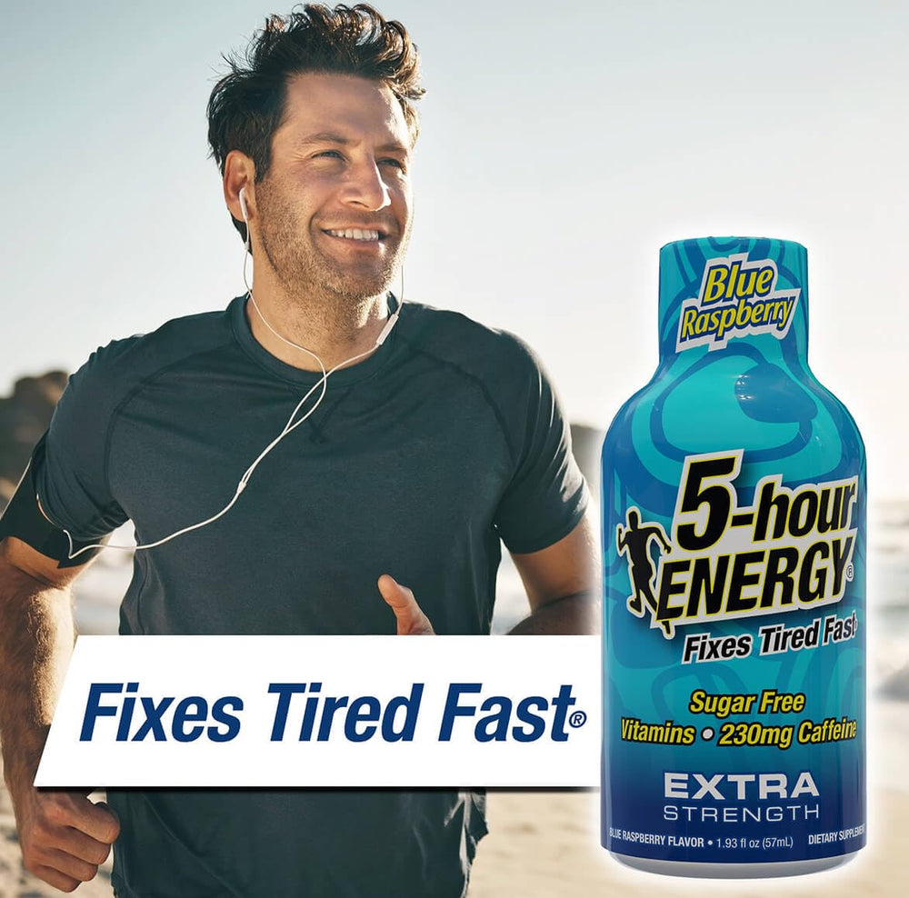Five-hour ENERGY zero calorie label closeup showing sugar-free claim