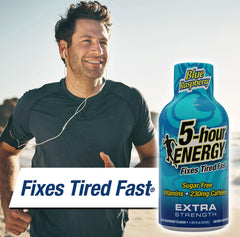 Five-hour ENERGY zero calorie label closeup showing sugar-free claim