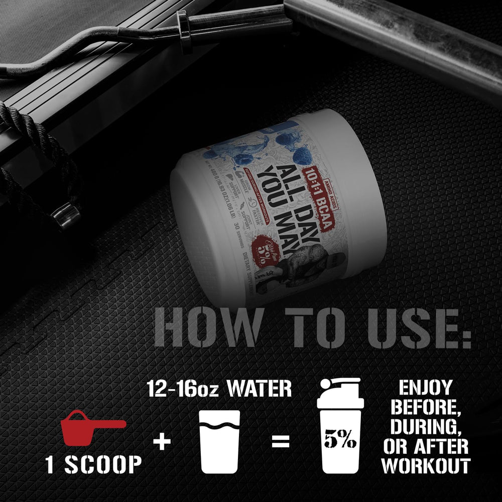 5% Nutrition Rich Piana ADYM serving scoop ready to mix