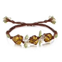 Fivoilin Citrine Healing Crystal Bracelet close-up for focus during yoga