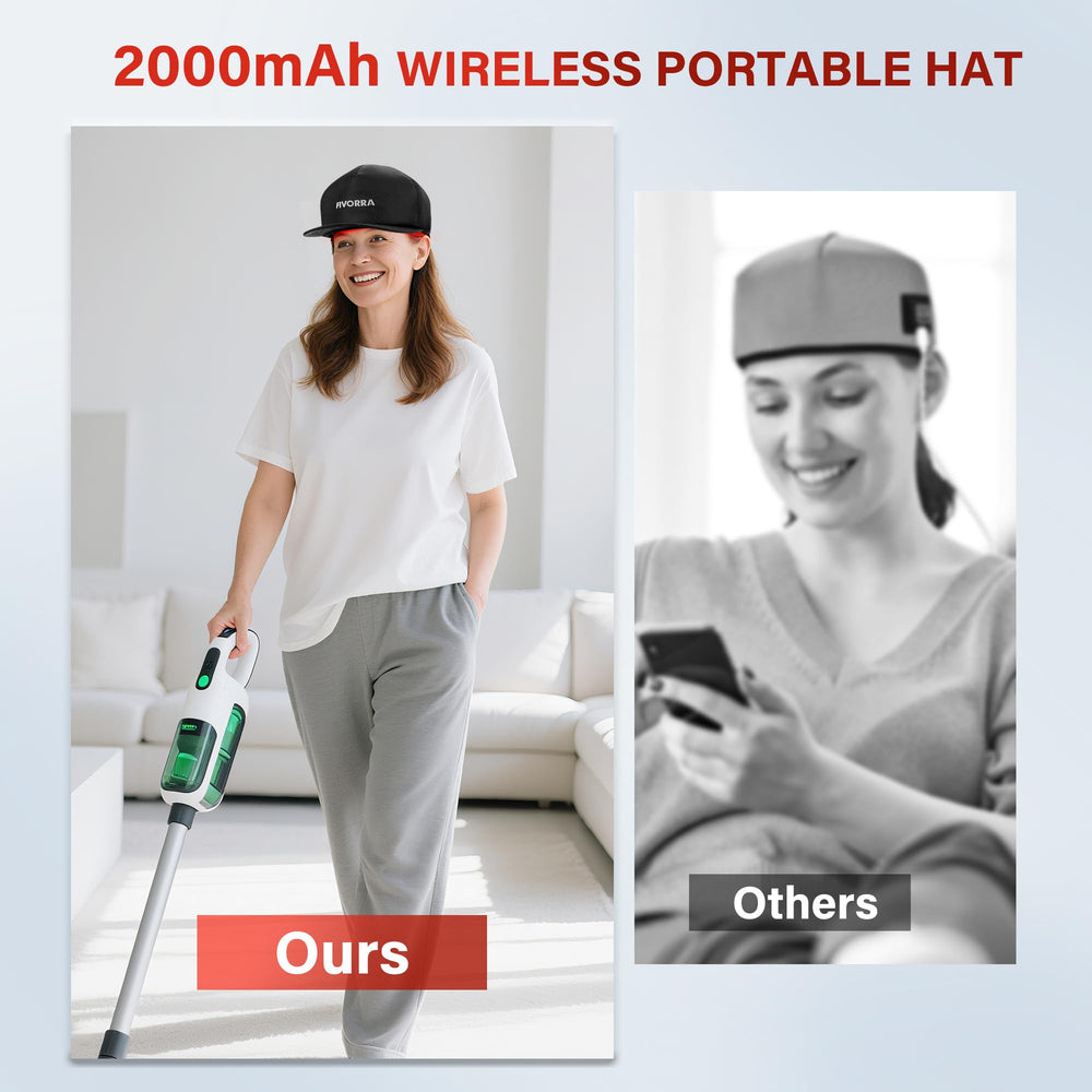 FIVORRA red light cap battery pack demonstrates portable power for travel.