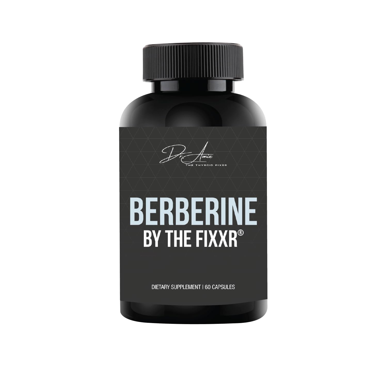 Fixxr Berberine HCI bottle showing 1200 mg per serving for steady energy.