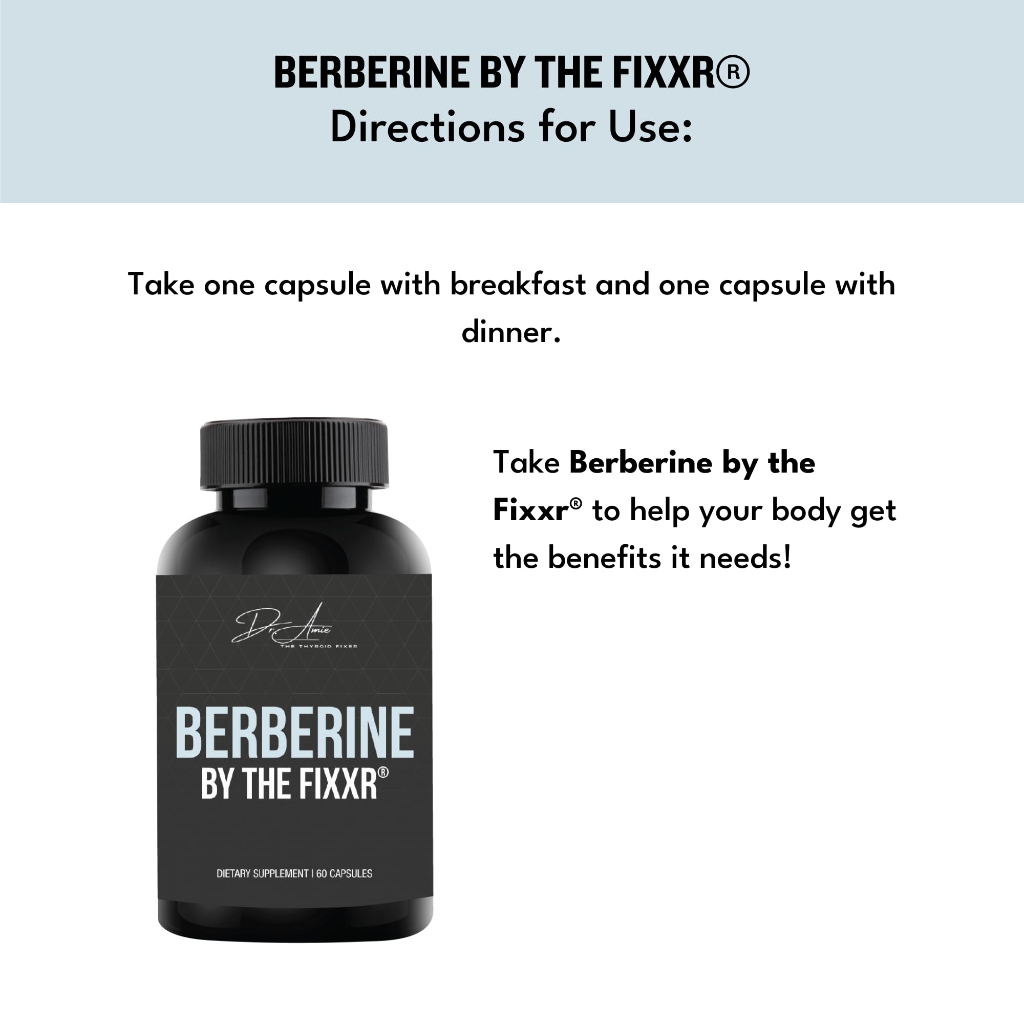 Lifestyle scene with a calm, energized person taking Fixxr Berberine HCI.