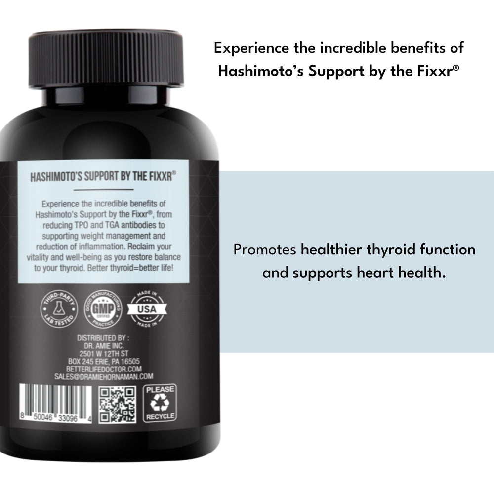 Fixxr Hashimoto's Support bottle showing made in USA quality and trust.