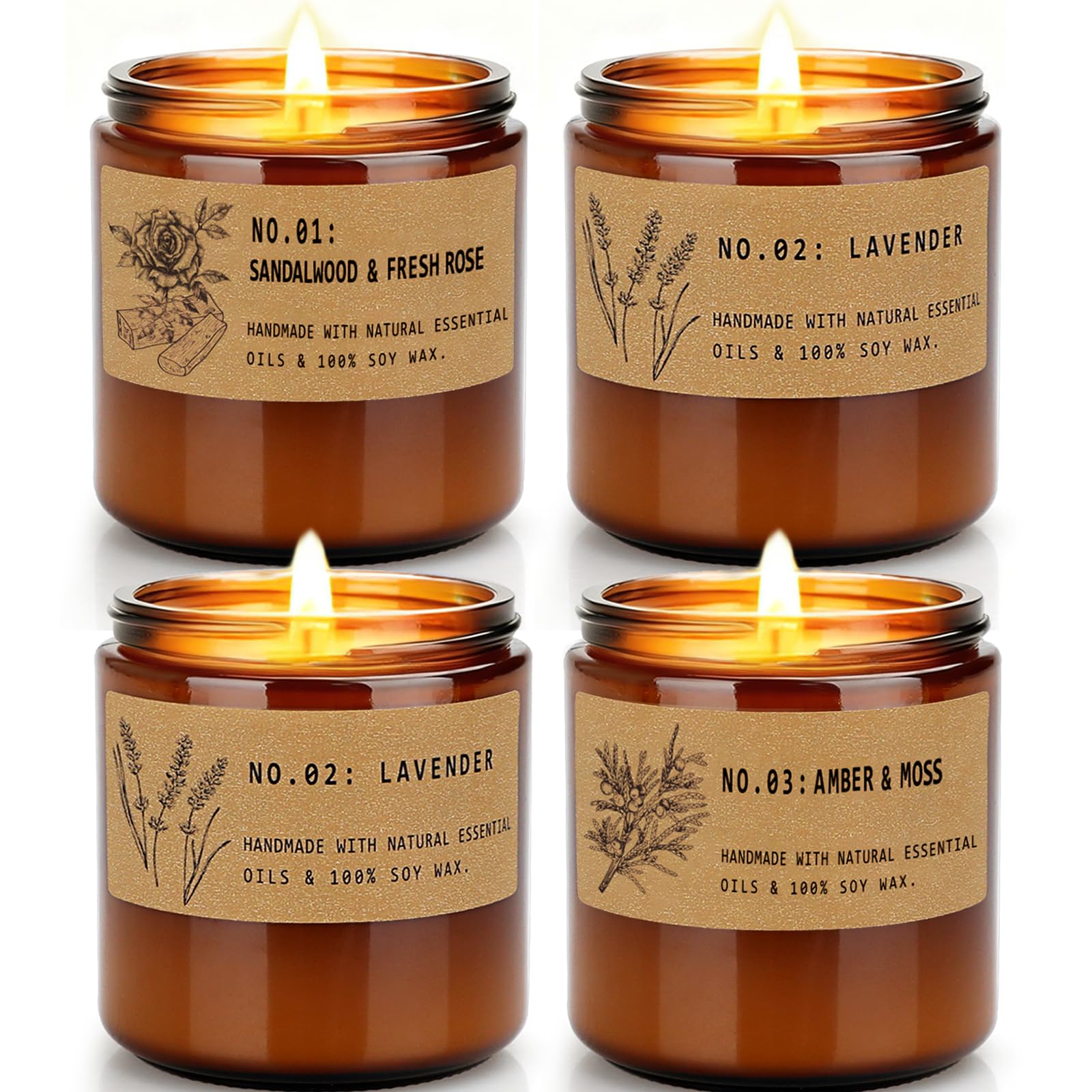 FKJOL classic 7oz amber jar candle shown for long-lasting warm glow.