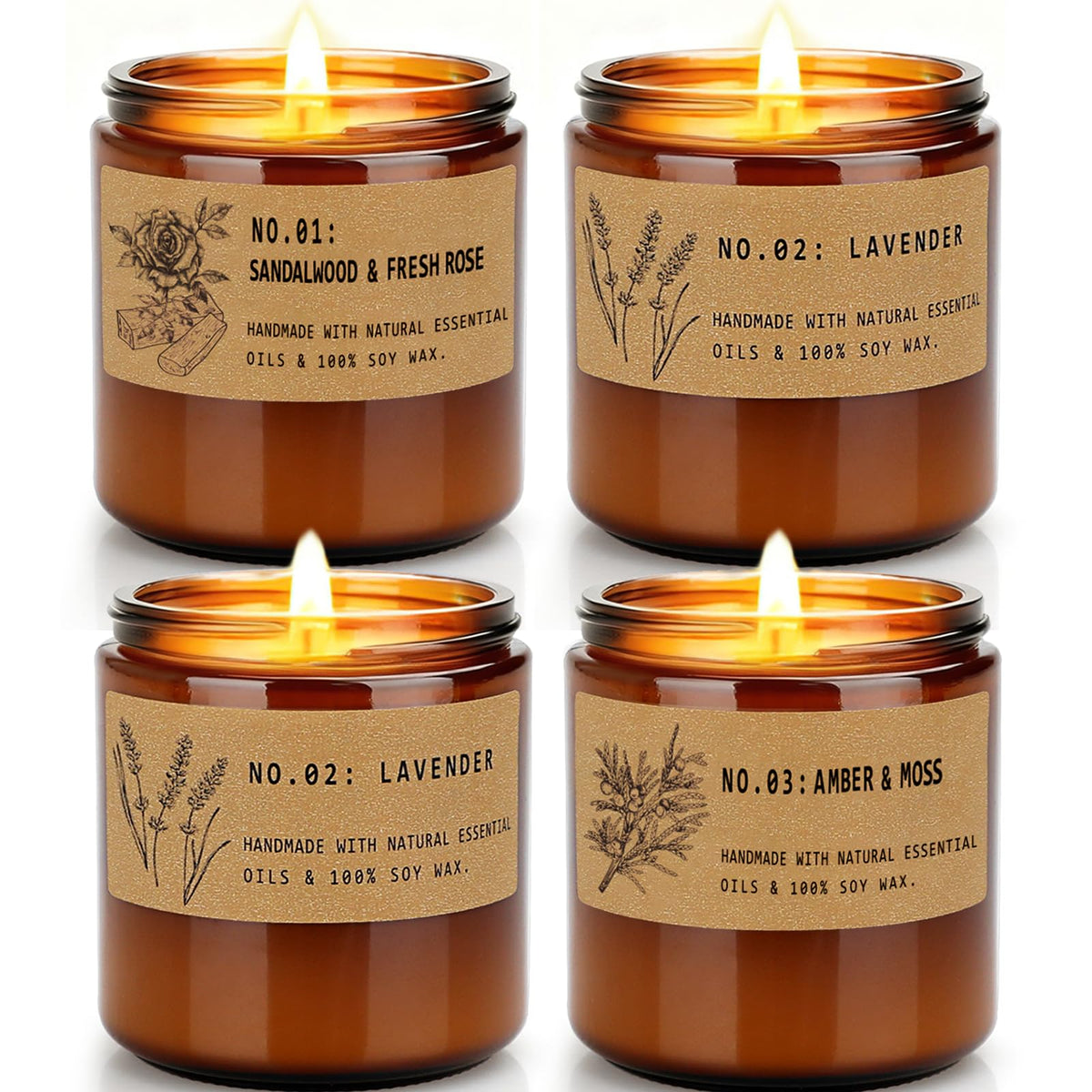 FKJOL classic 7oz amber jar candle shown for long-lasting warm glow.