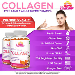 Flamingo Collagen Gummies label closeup highlights vegan, halal, kosher credentials.