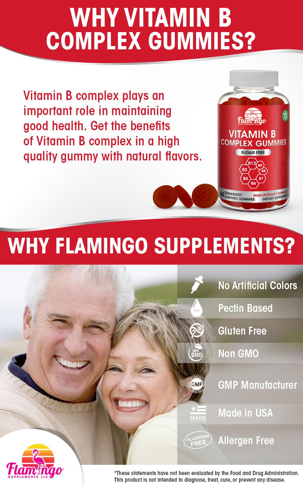 Flamingo Supplements prenatal-friendly B complex gummies ideal for expectant mothers