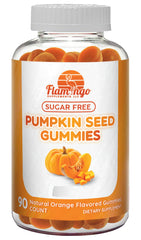 Flamingo Supplements pumpkin seed oil gummies bottle supports daily wellness with potential hair, bladder, and skin benefits.
