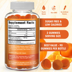 Flamingo Supplements pumpkin seed oil gummies close-up of orange gummies for convenient daily wellness.
