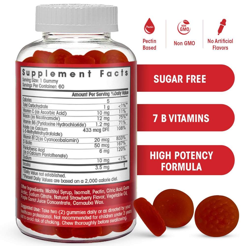 Flamingo Supplements vegan pectin-based B complex gummies suitable for vegetarians