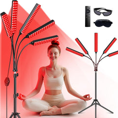 FlaoAito red light panel five heads front view for even facial and body coverage.