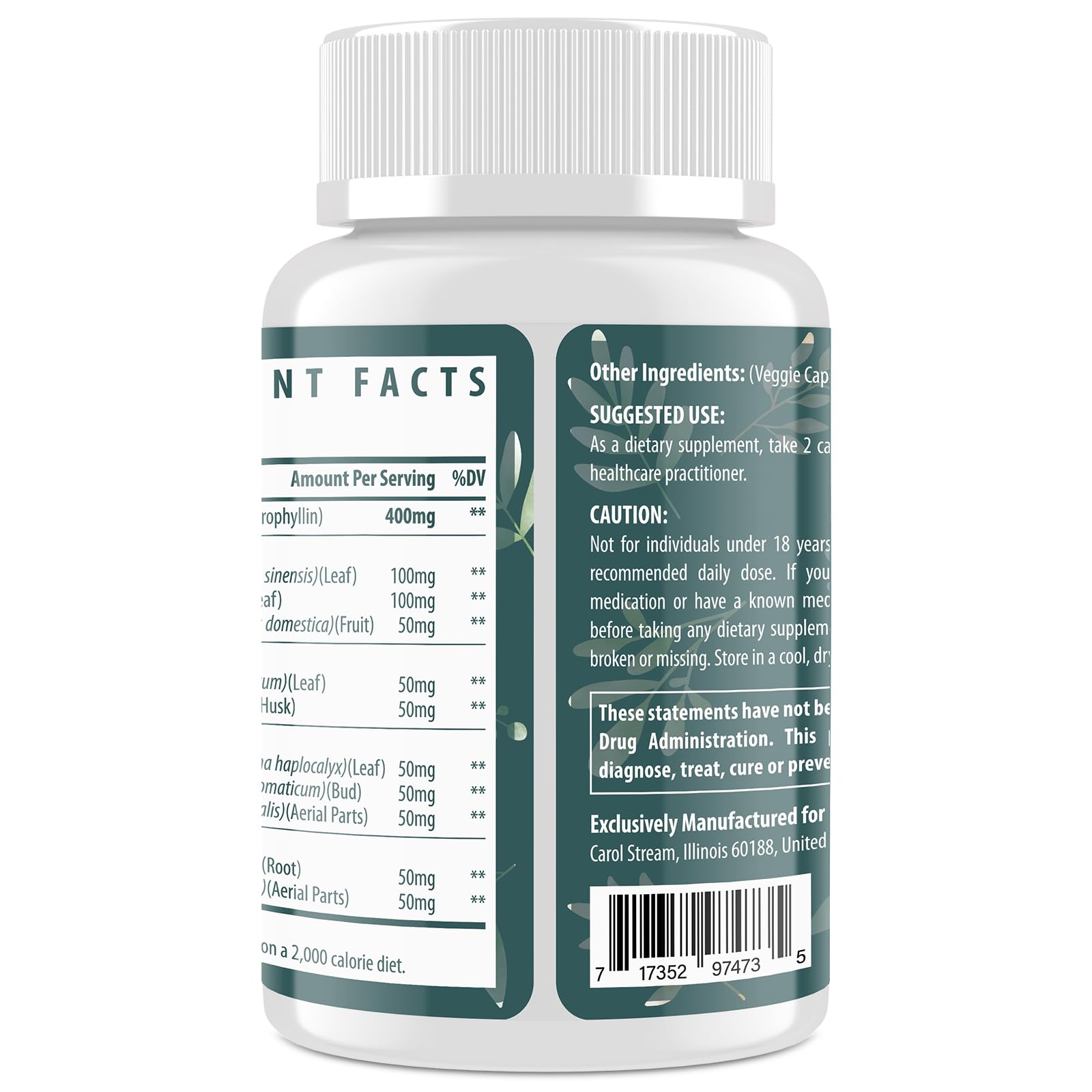 Flarovexarith alfalfa aloe vera ingredients panel signals botanical wellness.