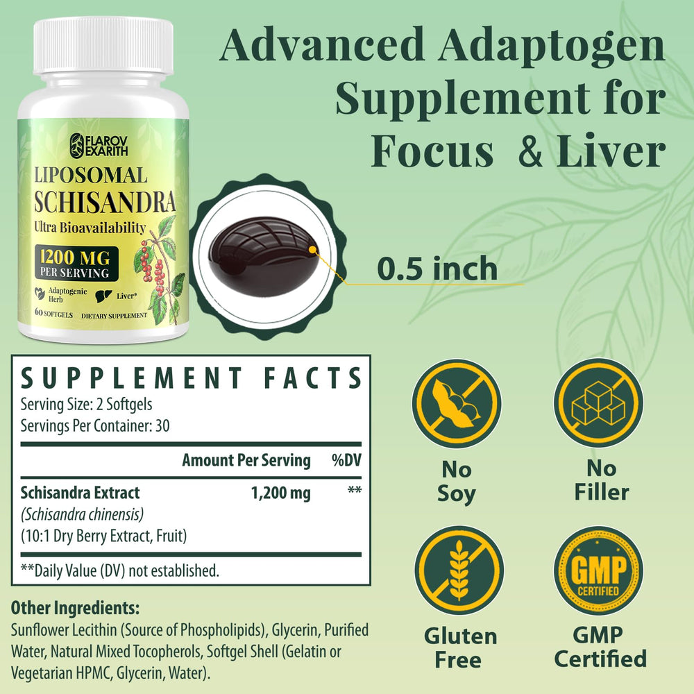 Product packaging with 60 softgels and calm energy messaging.