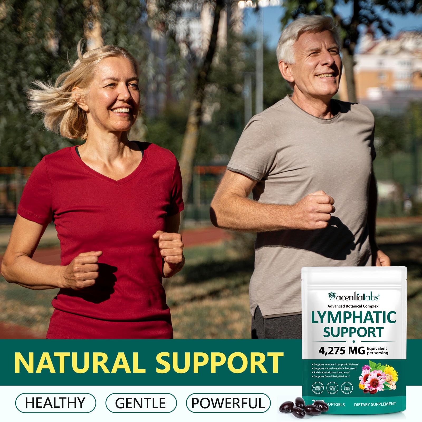 Flasture lymphatic-support-packaging highlights easy dosing and 120-day supply.