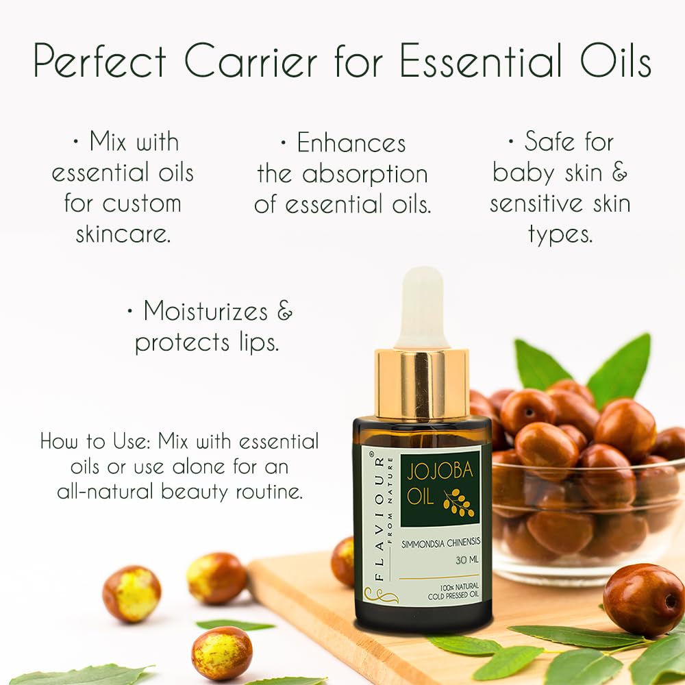 Flaviour Jojoba Oil nourishes hair for shine and healthy look