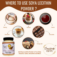 Flavour Drum Soya Lecithin Powder label close-up highlights additive-free quality.