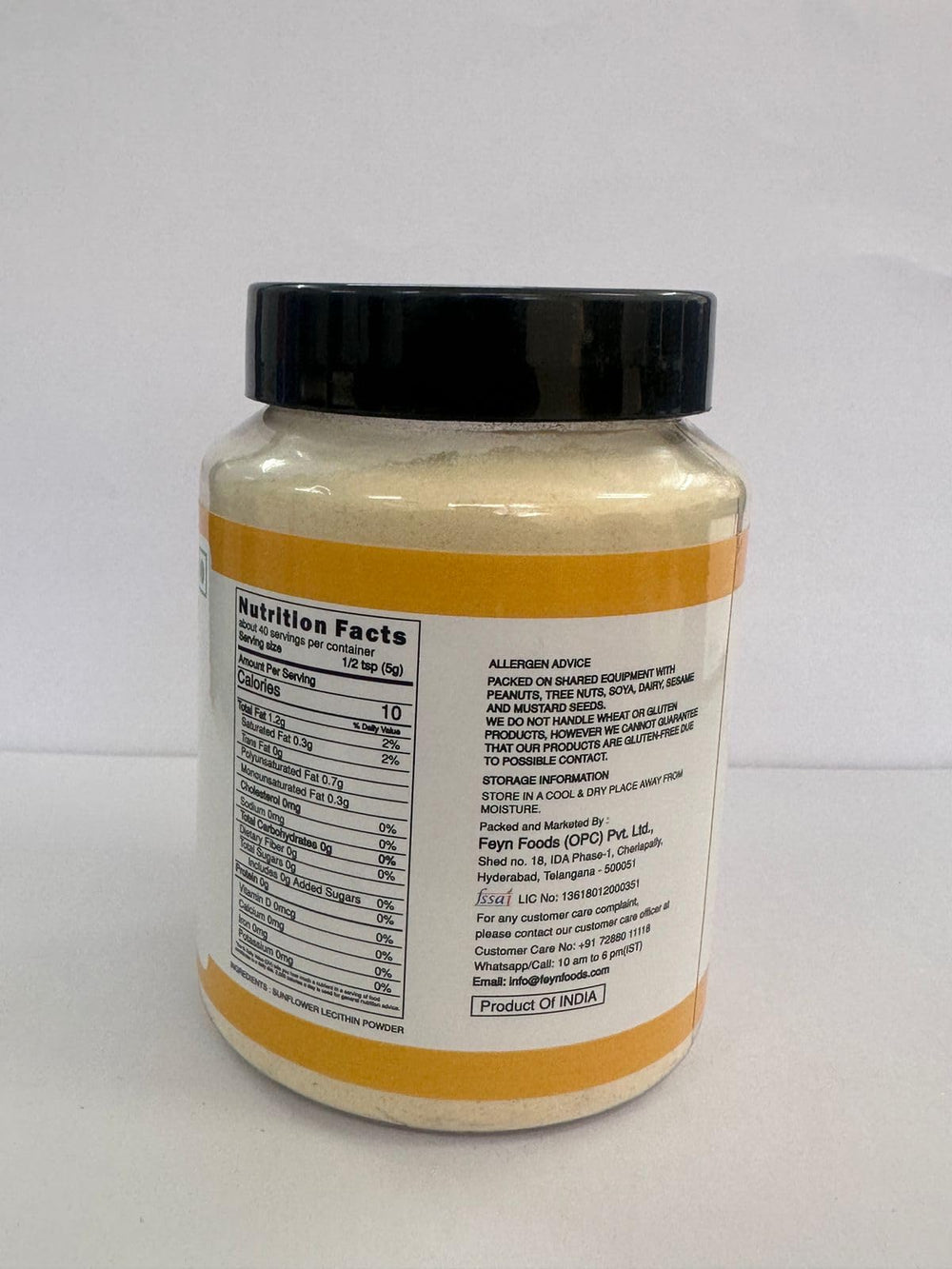 Non-GMO label on Flavour Drum lecithin powder supports clean ingredient choices