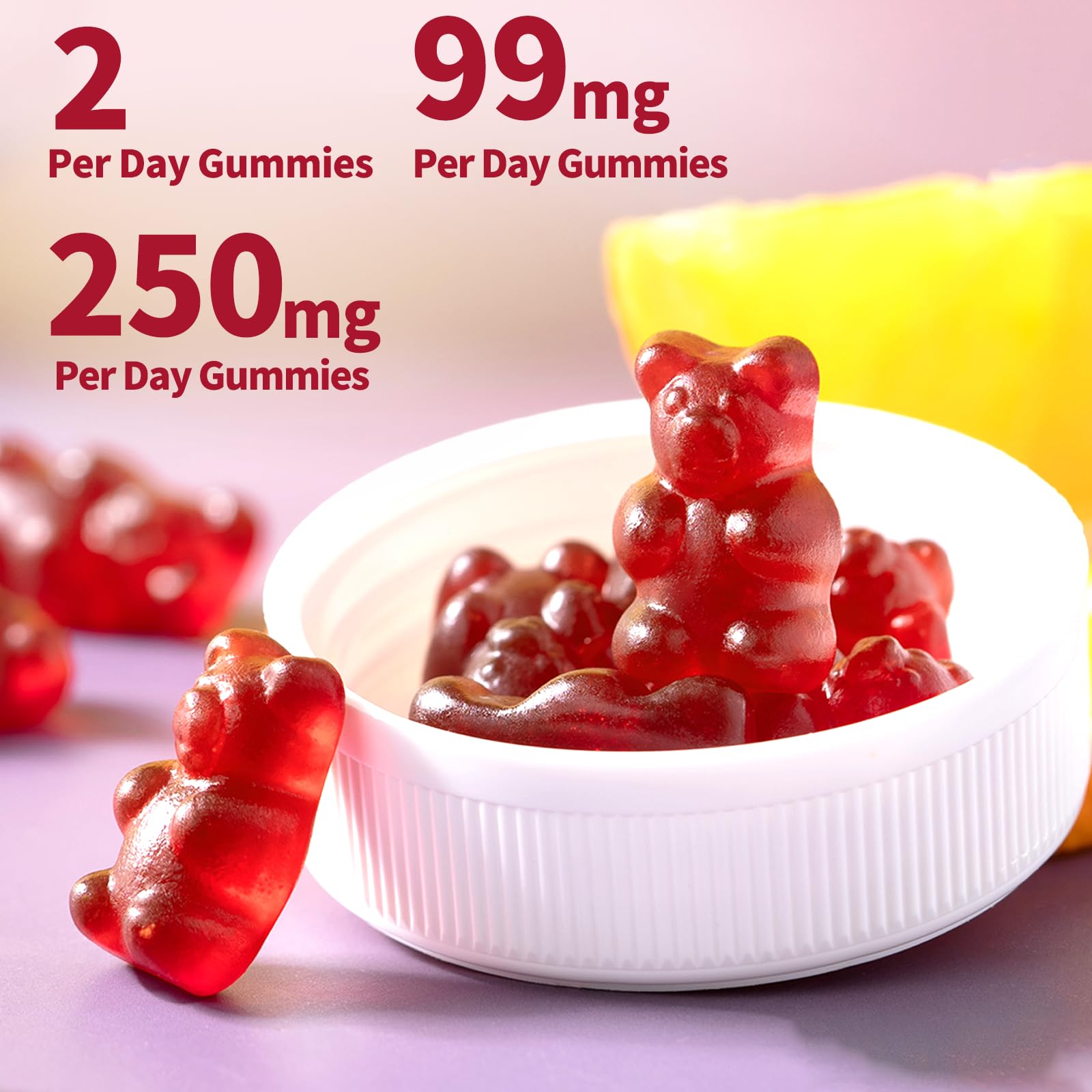 Fleamart potassium magnesium gummies raspberry close-up highlighting soft chewy texture