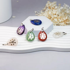 Flemtai green aventurine waterdrop pendant for prosperity and balance.