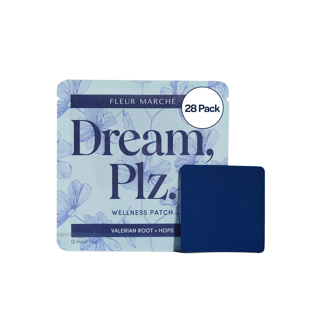 Fleur Marché Dream Plz patch packaging highlighting natural sleep support