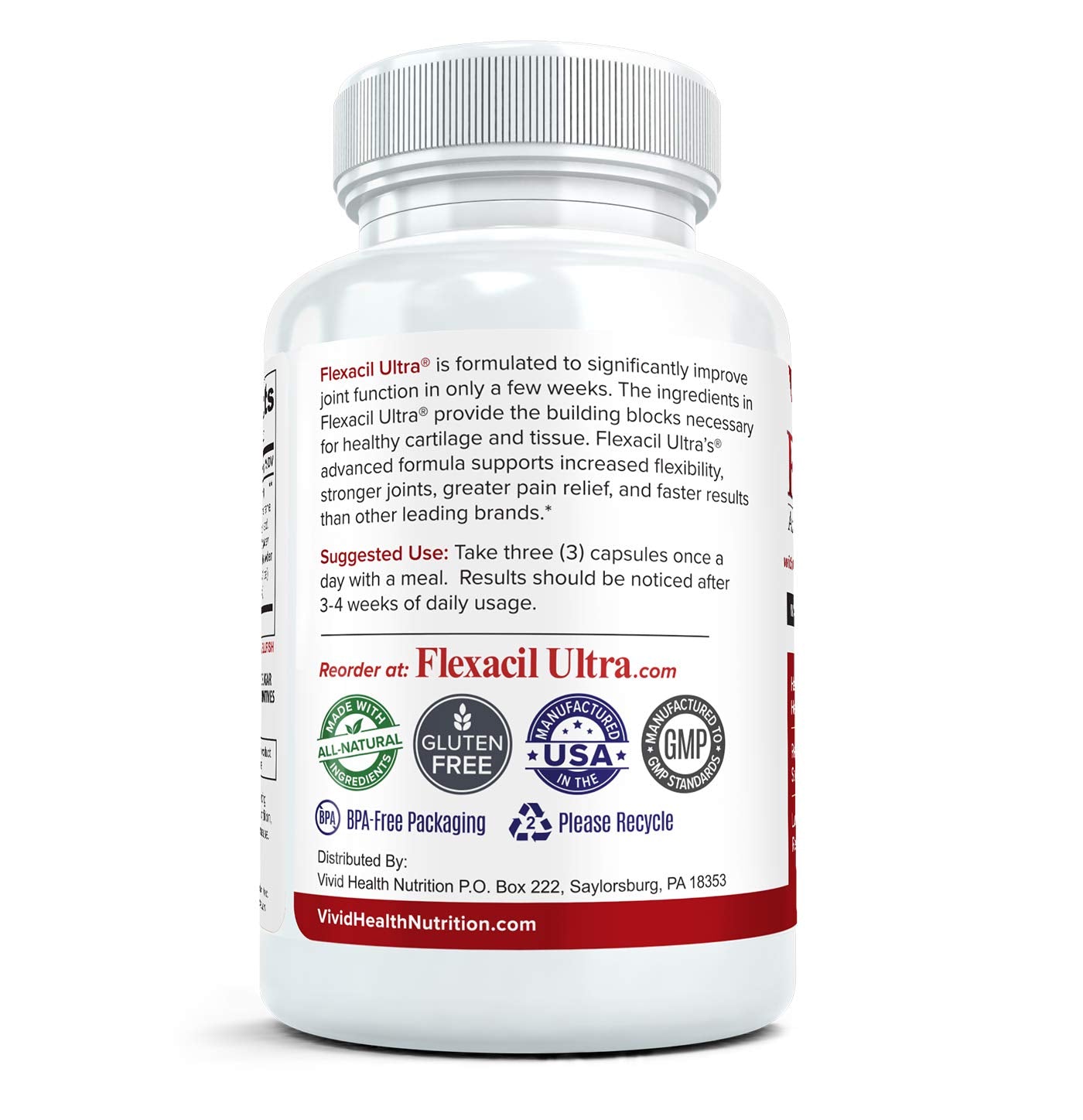 Flexacil Ultra factory line photo emphasizing USA-made manufacturing standards