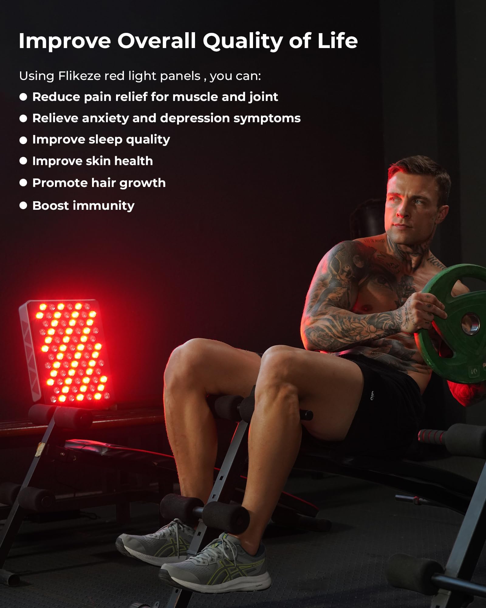 FliKEZE red-light mode use for skin-supportive sessions.