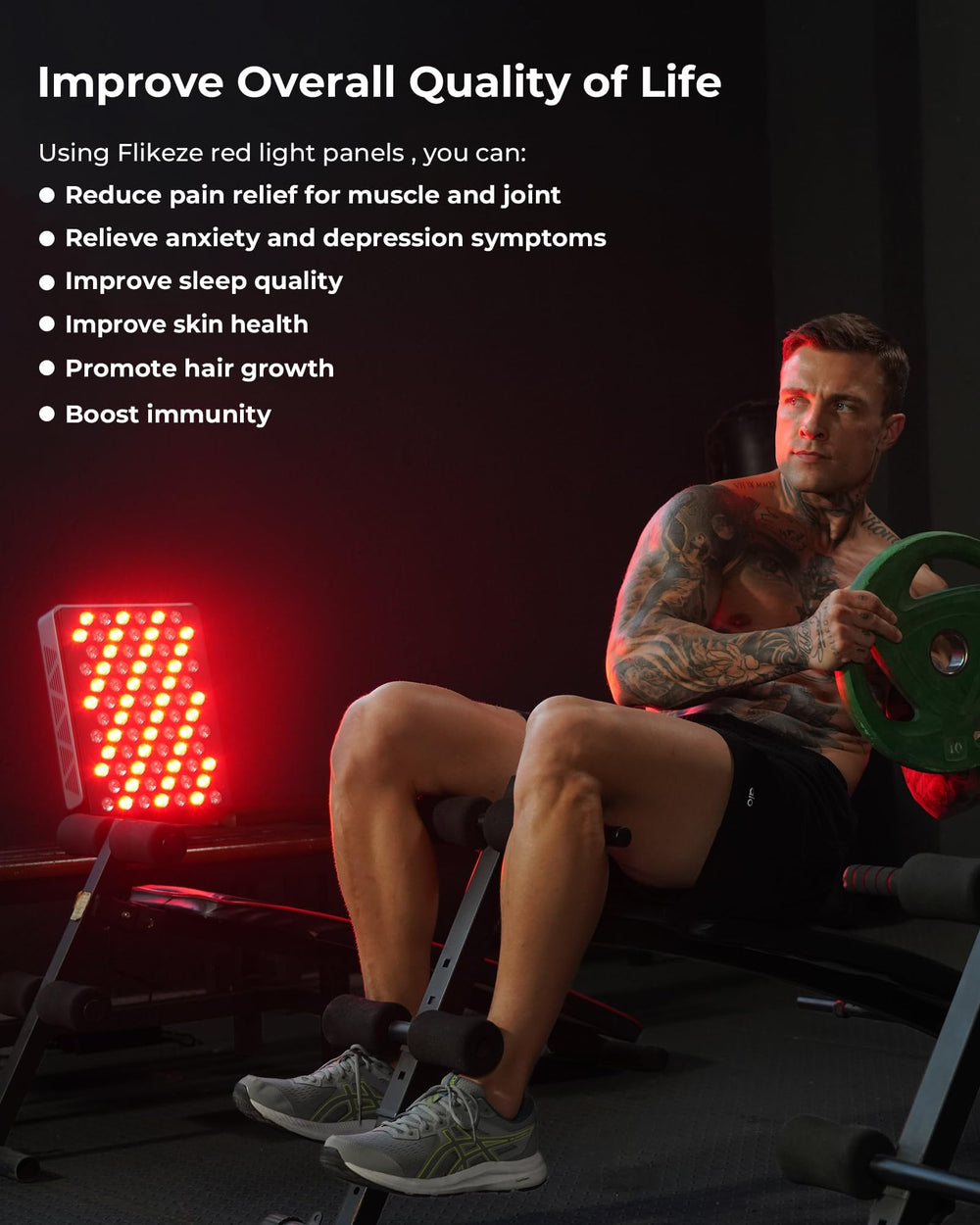 FliKEZE red-light mode use for skin-supportive sessions.