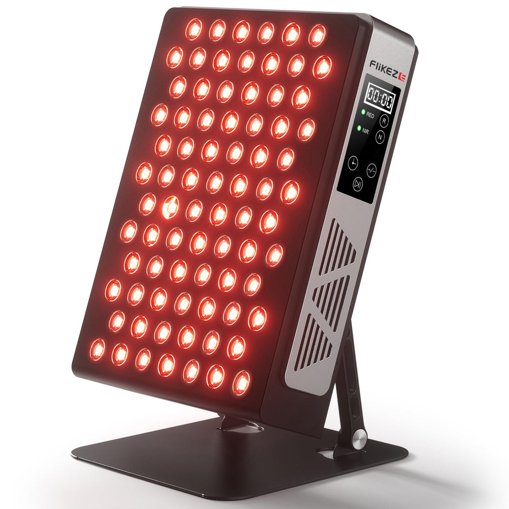 FliKEZE red light panel front view showing wide-area coverage for facial treatment
