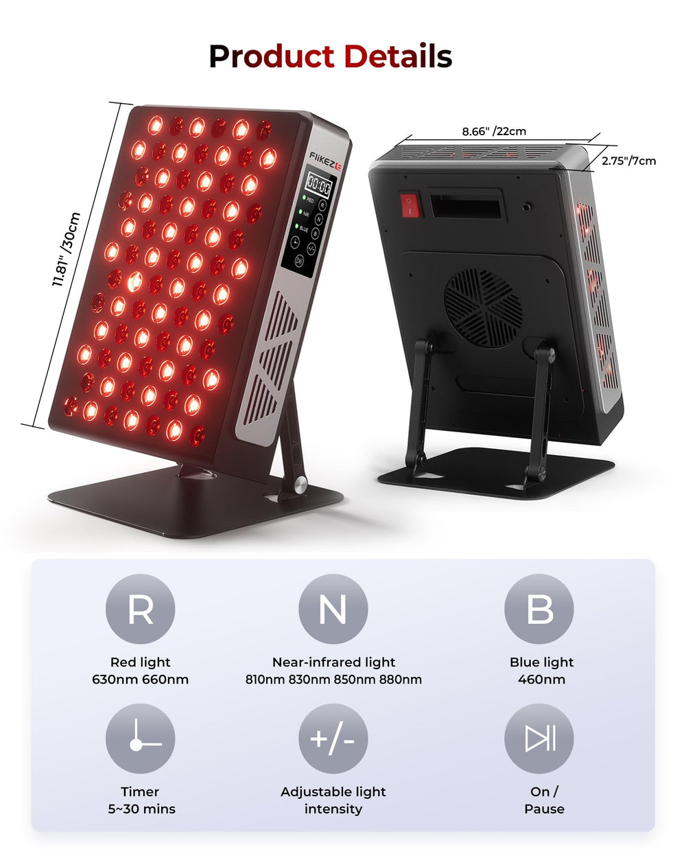 FliKEZE device delivers blue, red, and near-infrared wavelengths.