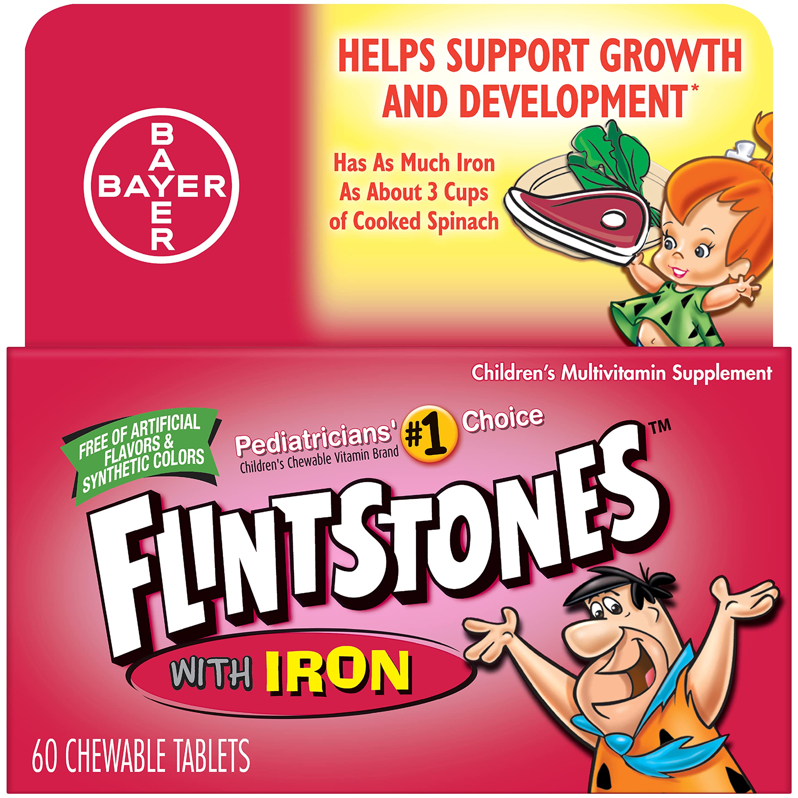 Flintstones chewable kids vitamins bottle, a convenient daily multivitamin for growing children.