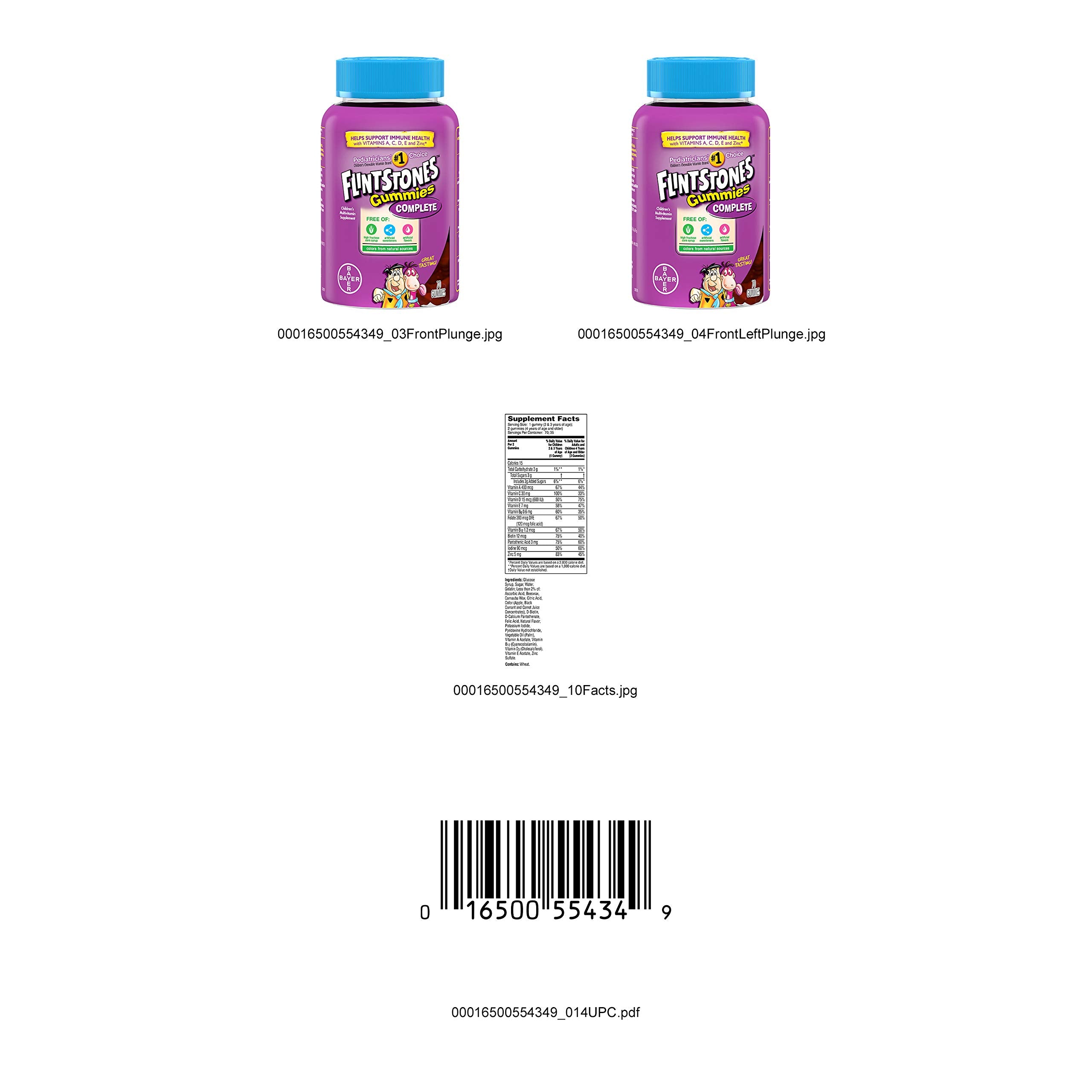 Flintstones Complete Gummies allergen-free label underscores absence of artificial additives
