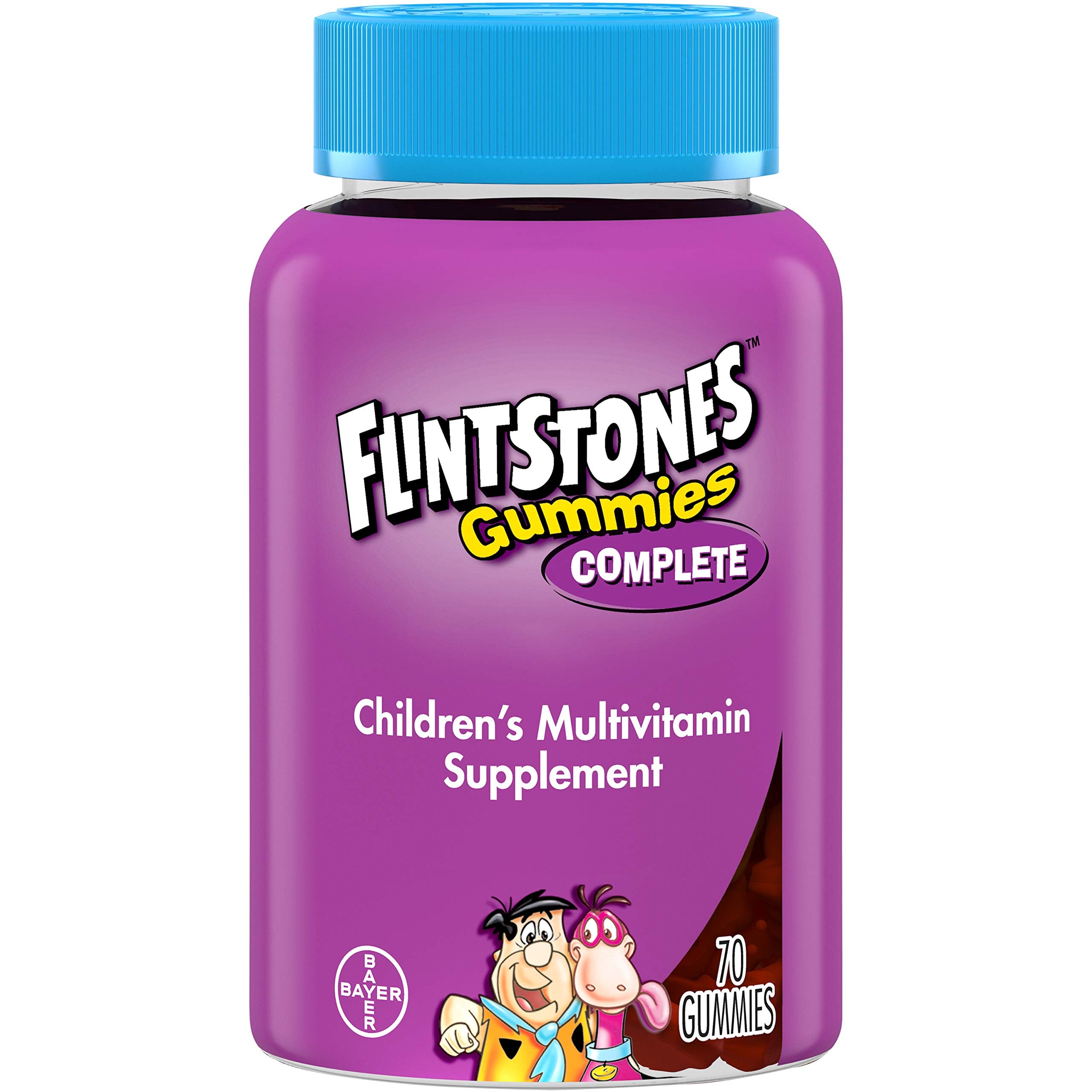 Flintstones Complete Gummies bottle-front view shows kid-friendly multivitamins for daily nutrition
