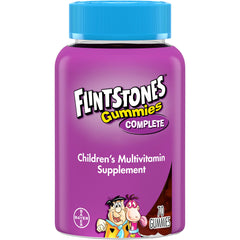 Flintstones Complete Gummies bottle-front view shows kid-friendly multivitamins for daily nutrition