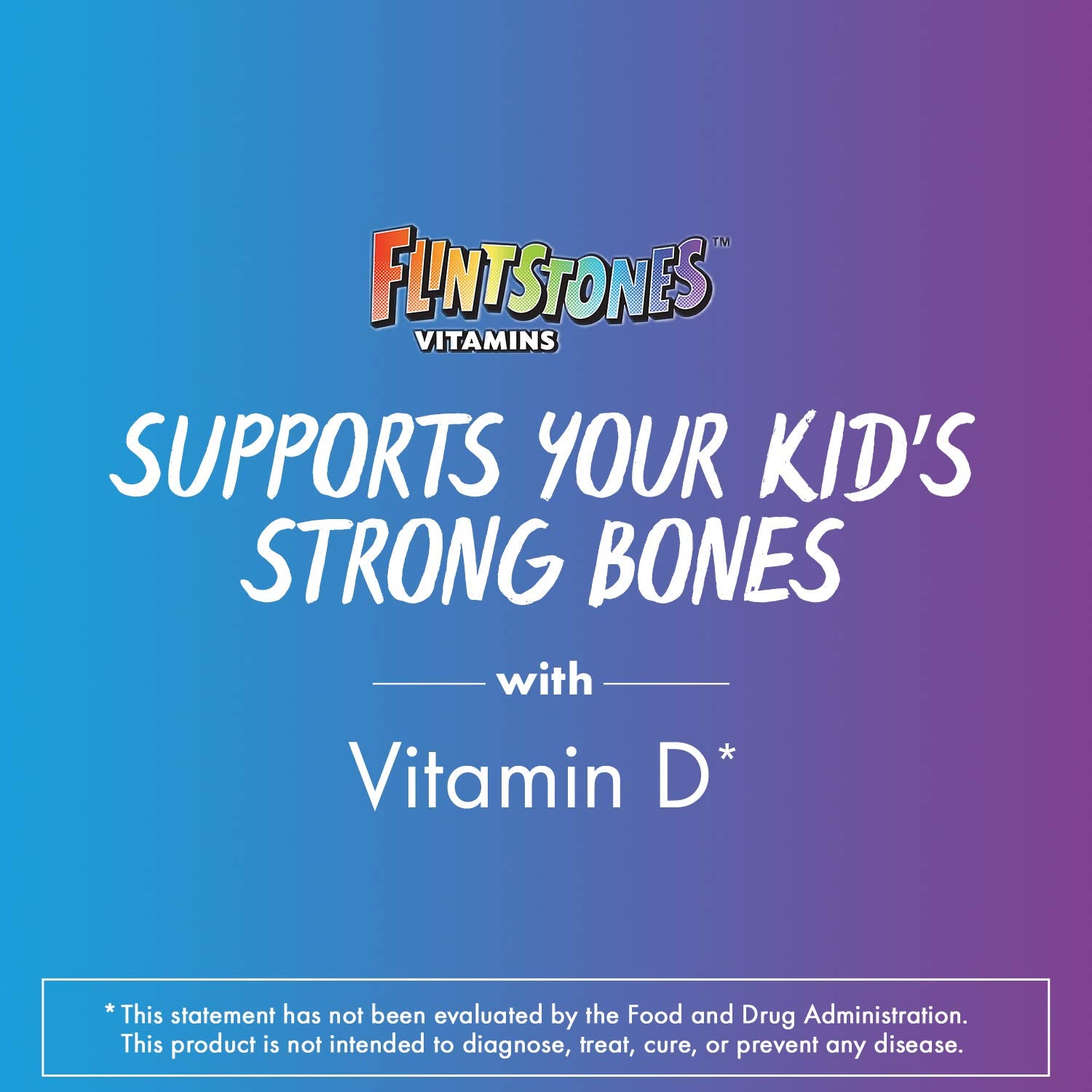 Packaging features classic Flintstones characters that engage children during vitamins routine.