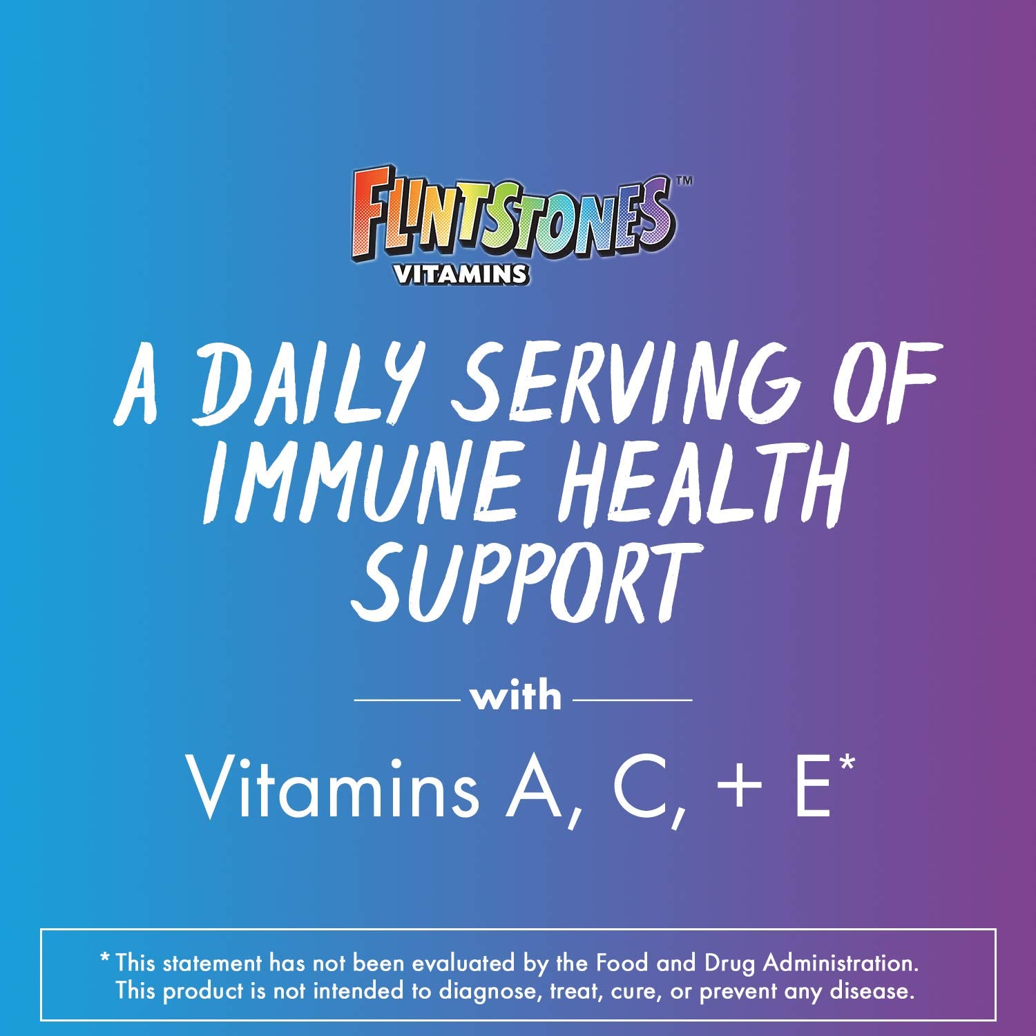 Flintstones Complete Multivitamin Gummies nutrition label highlights 11 key nutrients for growing kids.